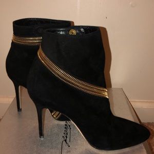 Brian Atwood black suede booties